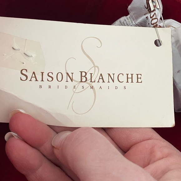 Saison Blanche Bridesmaid Formal Cocktail Prom Party Dress Gown Red Size 2 Bow - Picture 16 of 16